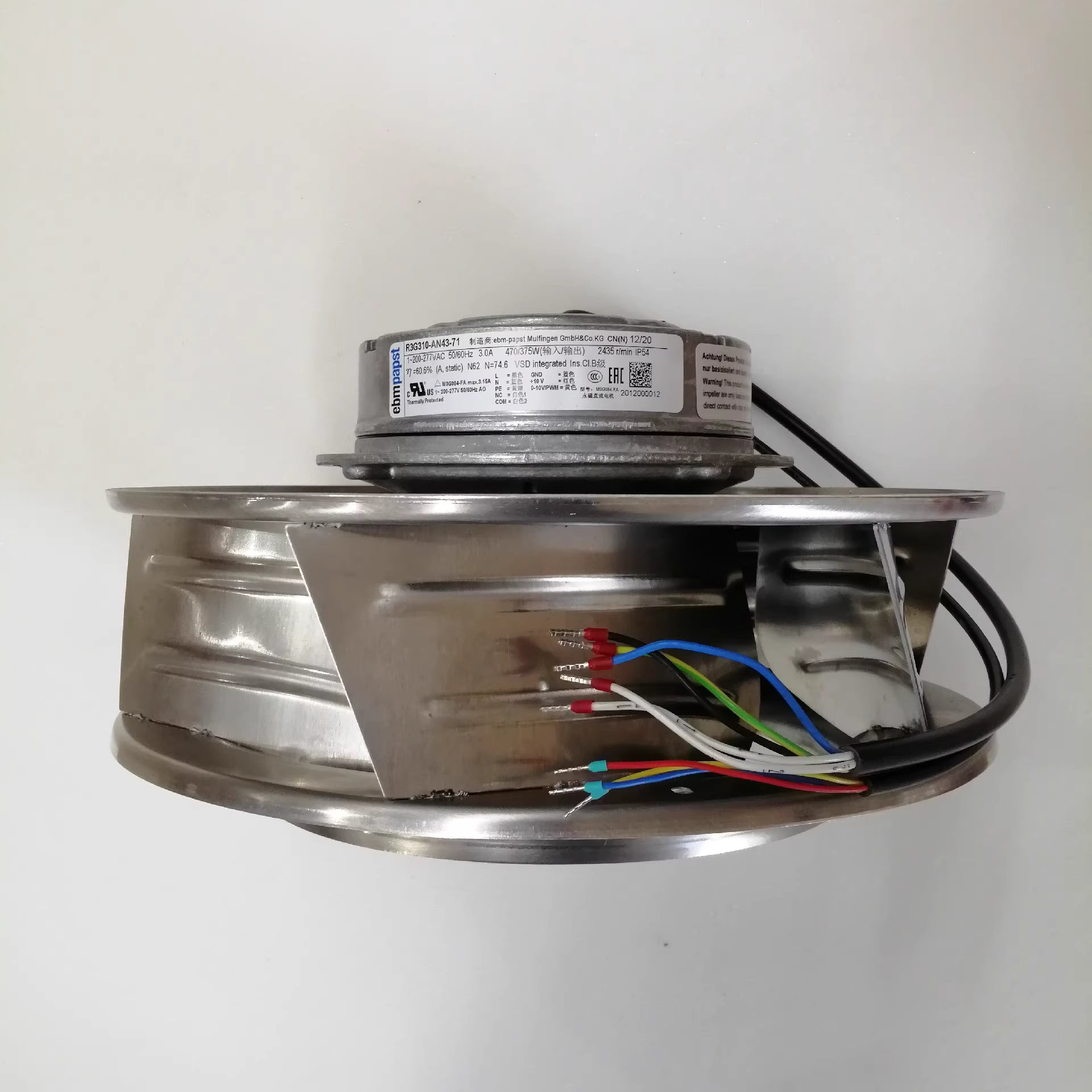 R3G310-AN43-71 Ebmpapst Centrifugal fan M3G084-FA | 1~230V | 2435RPM 470W 3.0A