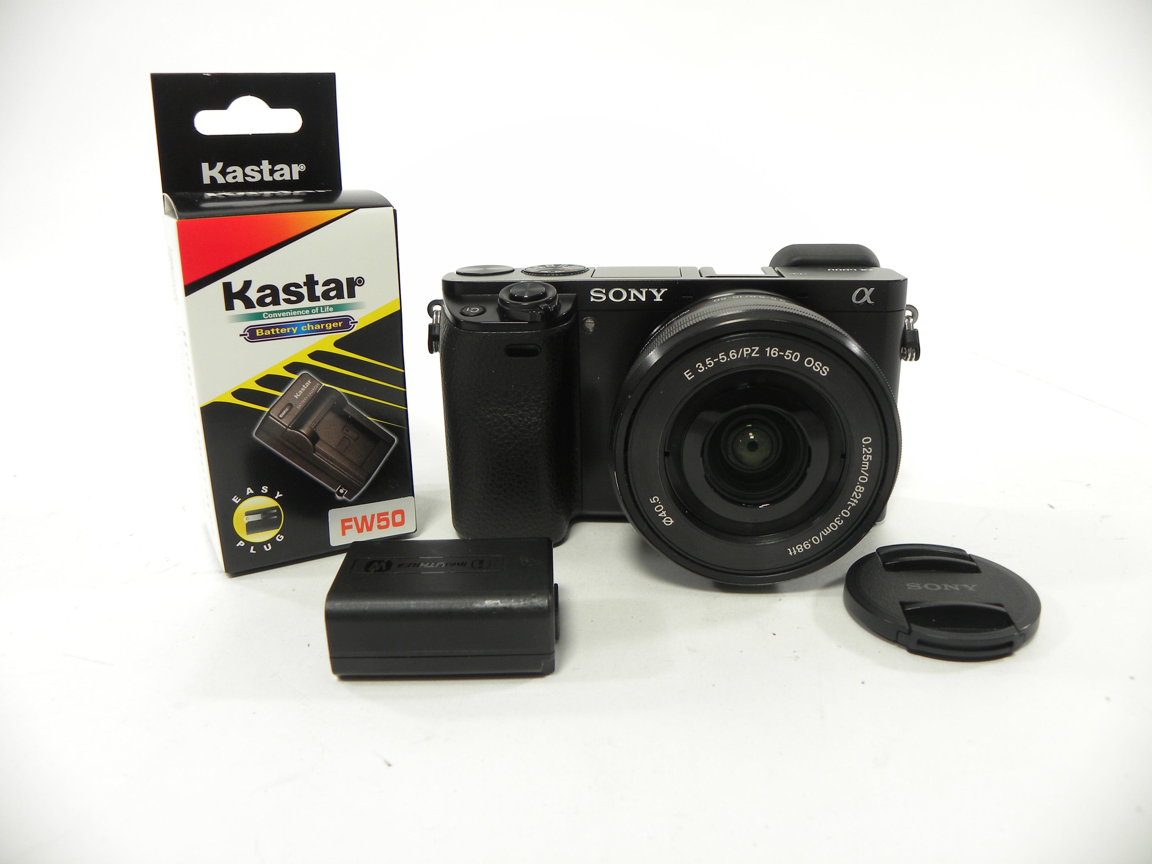 Sony a6000 24.3mp Mirrorless Digital w/16-50 PZ OSS Shutter Ct. 6,031