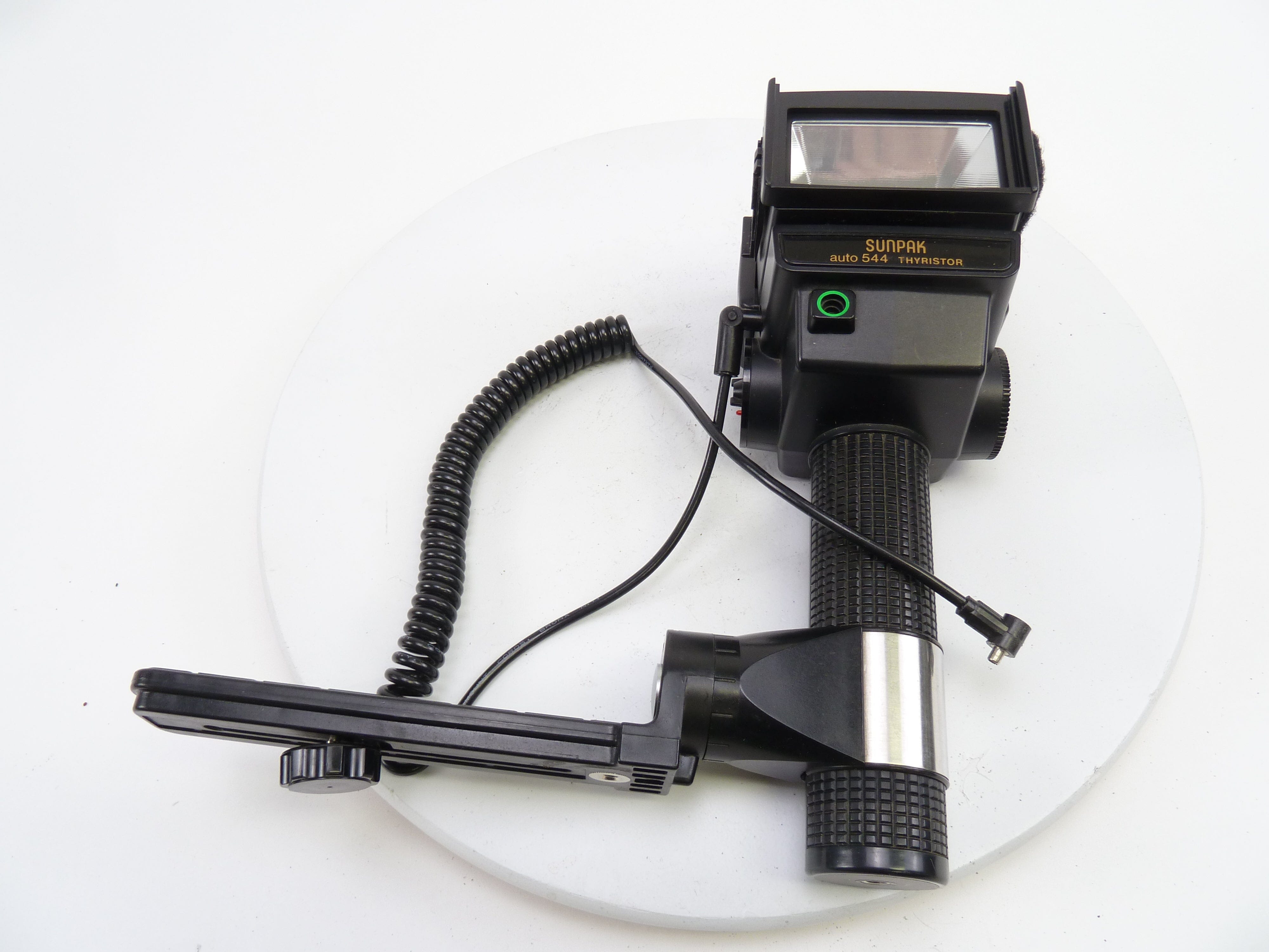 Sunpak 544 Handle Mount Flash with Brackets and Cords