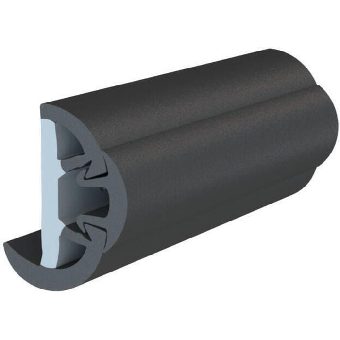 Taco Metals V11-9993BBK60-2 SuproFlex Rub Rail Kit, 2" x 1-1/4" Medium, Black, with Vinyl Overlay Insert