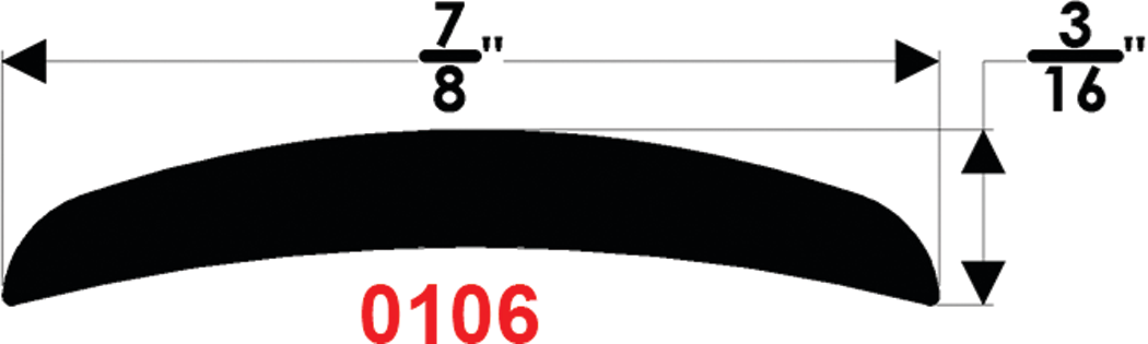 Taco Metals A51-0102TAL12D Taco Half Oval Alum 1/2 12' L