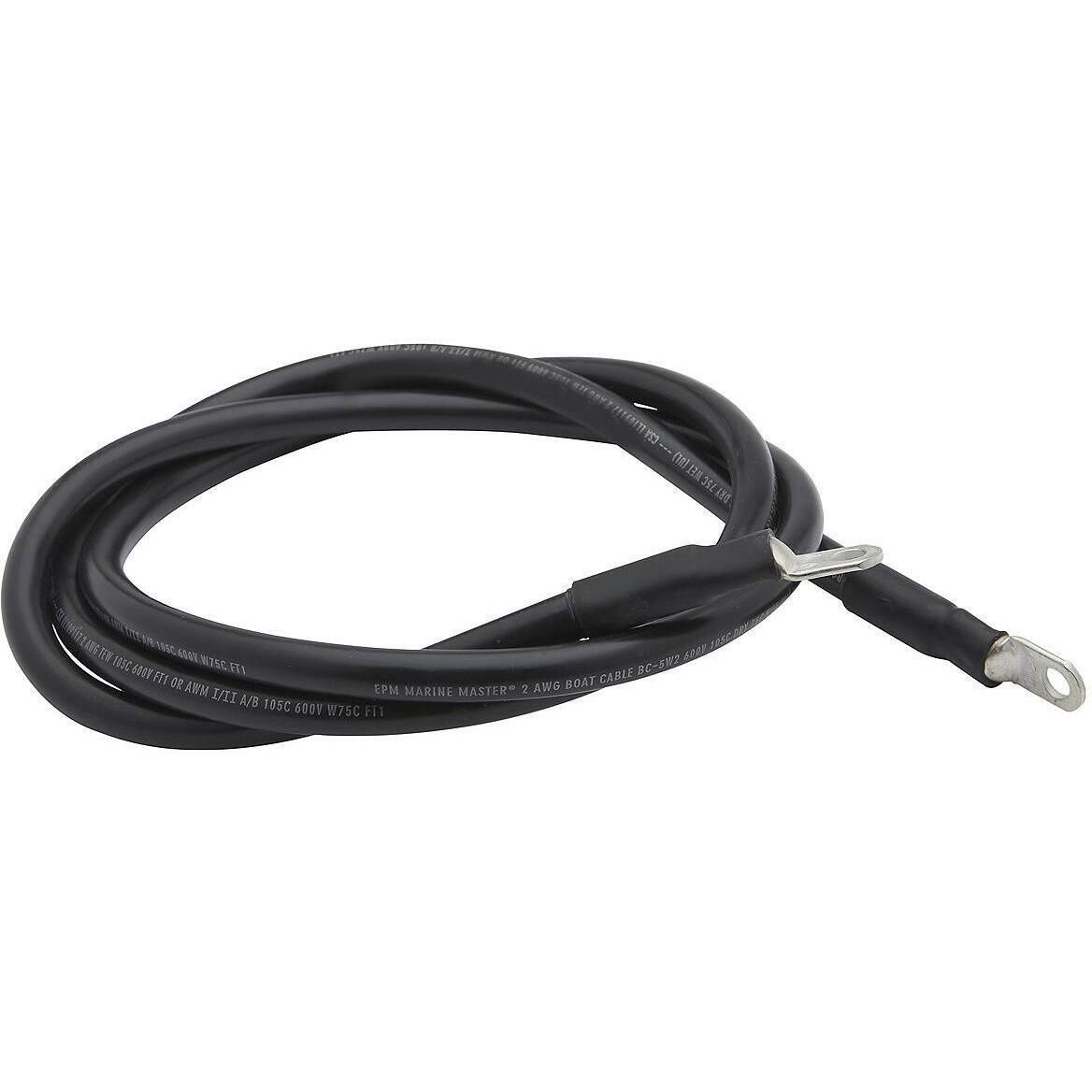 Seachoice 63004 Tinned Copper Battery Assembly, 2 AWG, Black, 6'