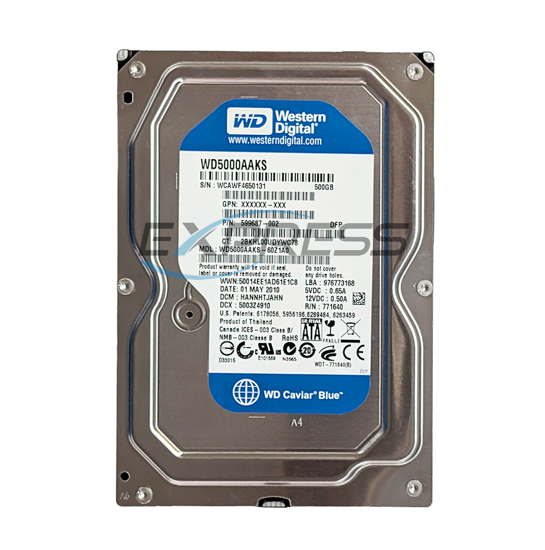 Western Digital Caviar Blue 3.5" 500GB 7.2K SATA HDD | WD5000AAKS