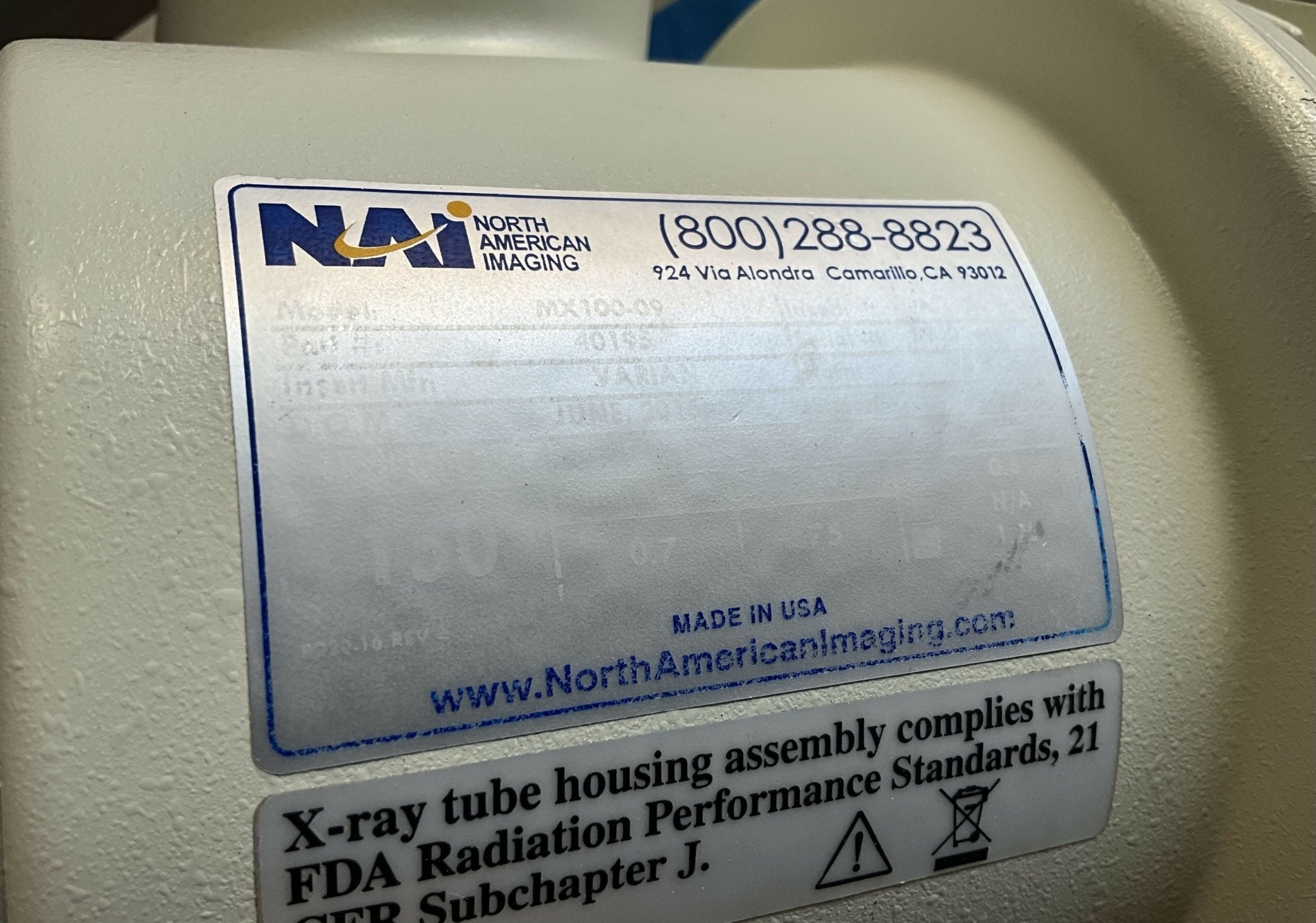 X-Ray Tube (MX100-09 NAI/VARIAN