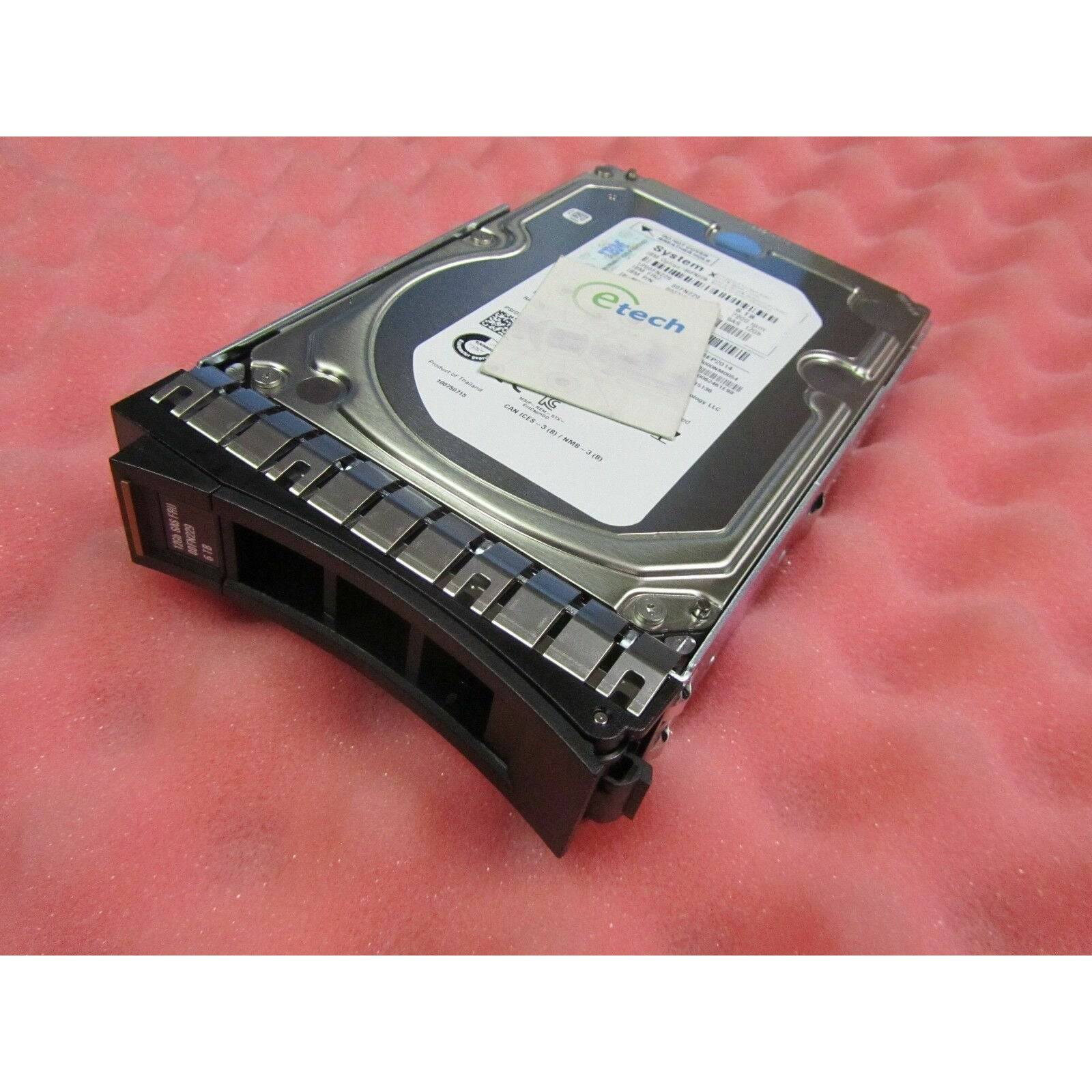 00FN228 00FN229- IBM 6TB 7.2K 12Gbps NL SAS 3.5" G2HS 512e HD, System x3650M4 M5 - AloinfoUSA