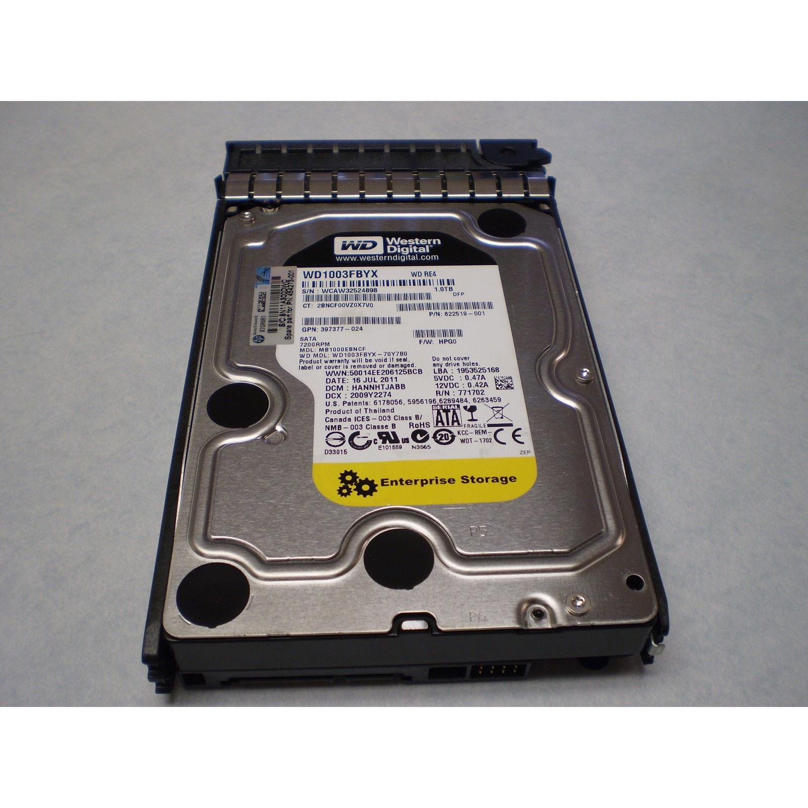 454146-B21,454273-001 HP 1TB 7.2K HP MDL SATA HARD DRIVE Disco - AloinfoUSA