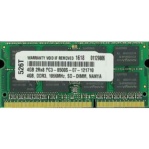 4GB DDR3 8500 SODIMM 204-PIN 1066MHZ CL7 1.5V 2RX8 609713577085 - AloinfoUSA