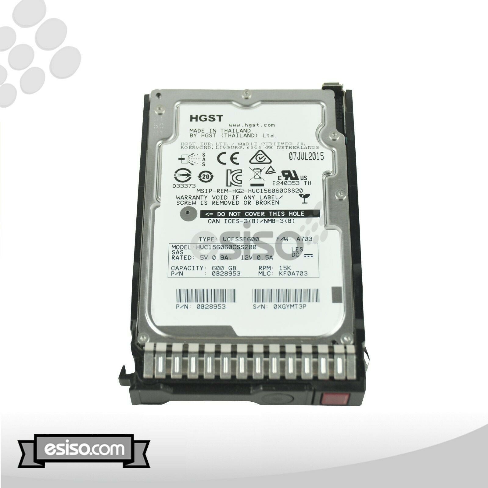 600GB 15K 12G 2.5'' SAS HDD FOR HP PROLIANT DL360 DL380 G8 G9 695976748010 - AloinfoUSA