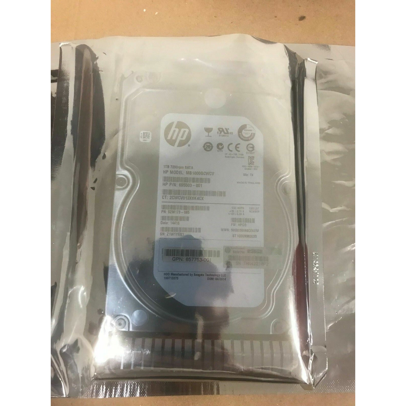 713970-001 HP 1TB 3.5" 7.2K 6GB SATA SC Hard Drive 695503-001 713970-001 - AloinfoUSA
