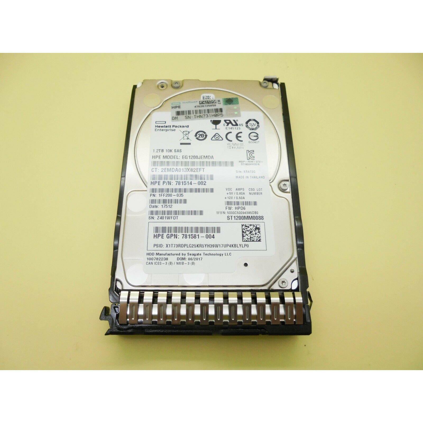 872479-B21 HP 1.2TB SAS 12G ENTERPRISE 10K 2.5IN SC DS HDD 872737-001 4549821073429 - AloinfoUSA