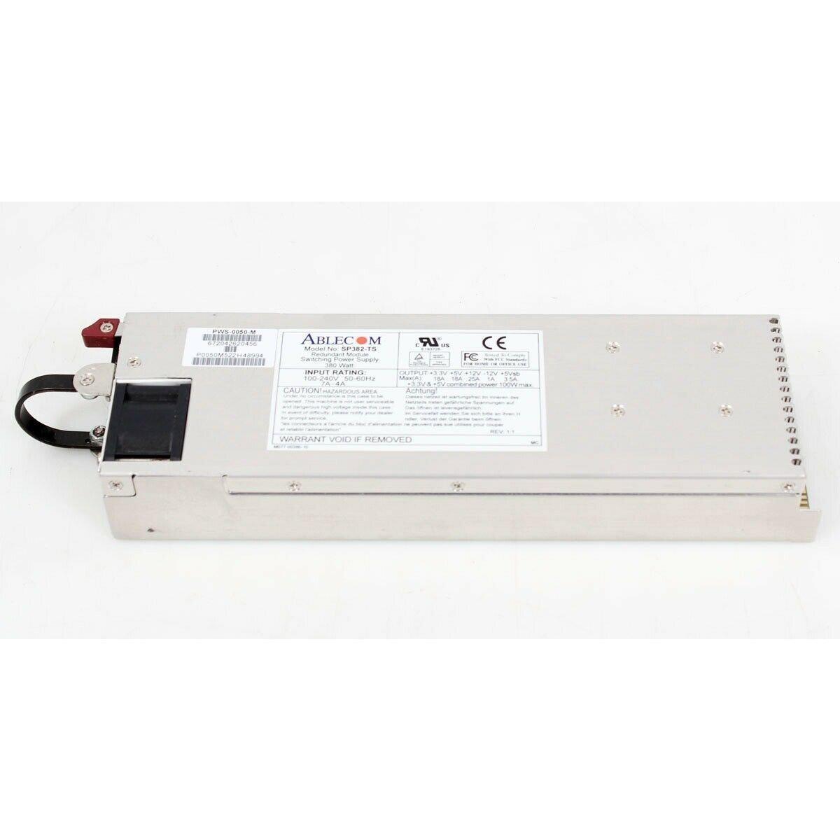 Ablecom SP382-TS 380W Switching Power Supply, SuperMicro P/N: PWS-0050-M 3701195209847 - AloinfoUSA