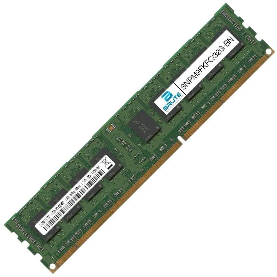Brute Networks SNPM9FKFC/32G-BN - 32GB PC3-10600 DDR3-1333Mhz 4Rx4 1.35v ECC Registered RDIMM (Equivalent to OEM PN # SNPM9FKFC/32G) - AloinfoUSA