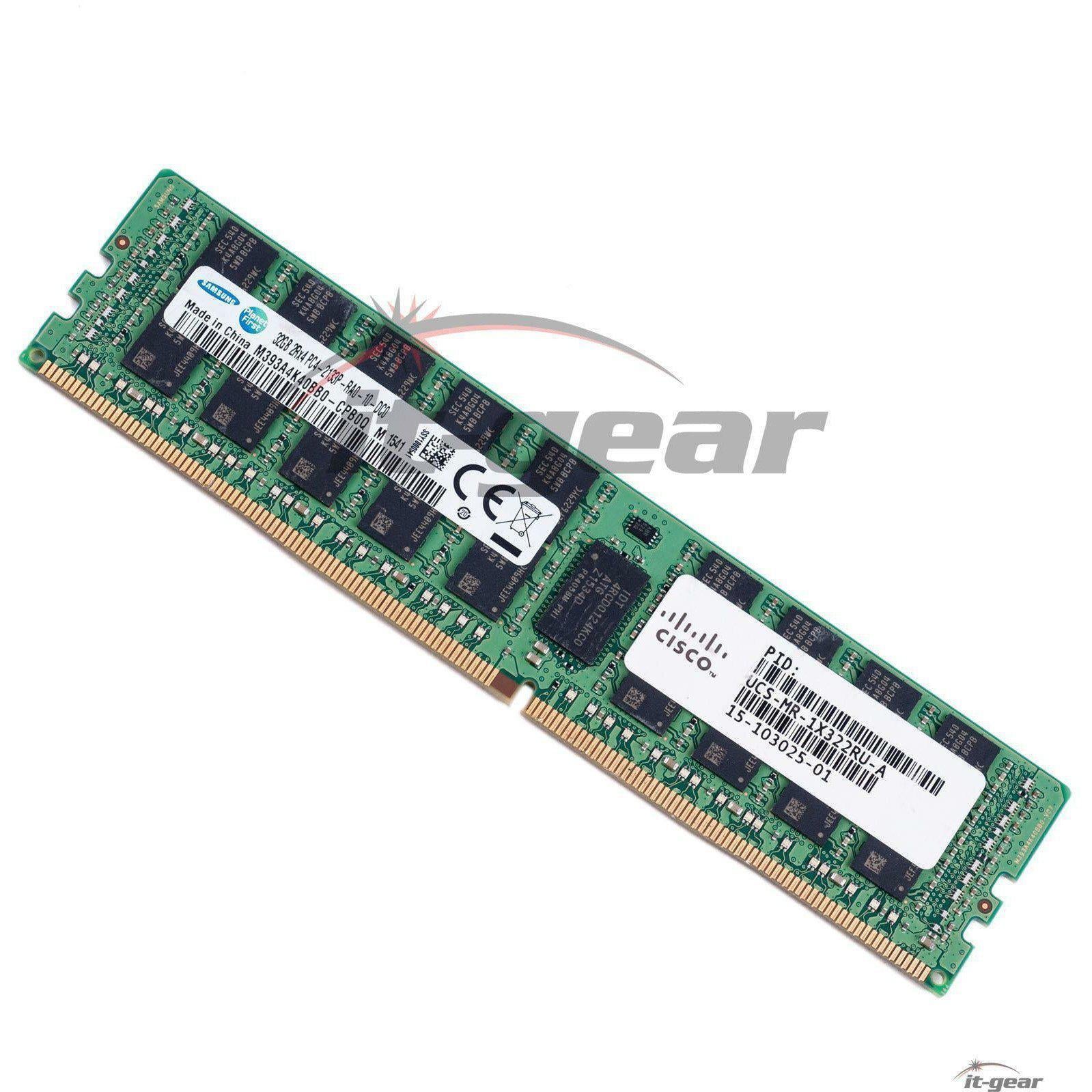 Cisco UCS-MR-1X322RU-A 32GB DDR4 2133mhz 2RX4 RDIMM PC4 17000 Memory 1.2V 23165173150 - AloinfoUSA