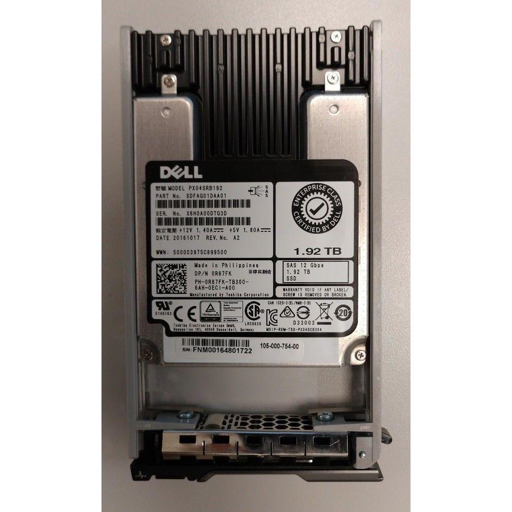 Dell 1.92TB 12Gb/s SAS 2.5in MLC SSD R87FK Toshiba PX04SRB192 Enterprise Drive 11110384744 - AloinfoUSA