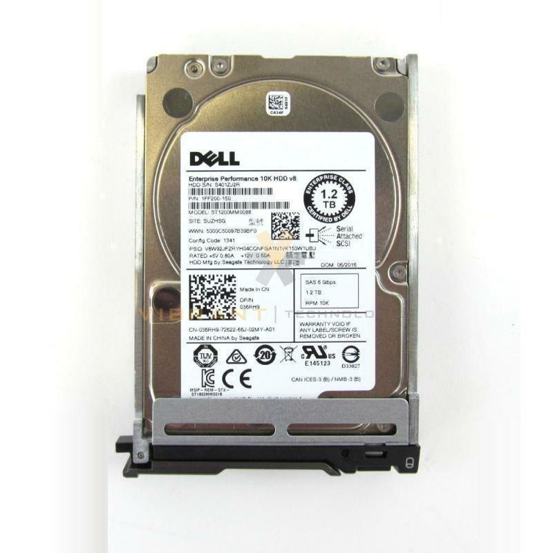 Dell 1FF200-150 1.2Tb 10K 2.5" 6Gbps Hard Drive M630 Tray 46655494689 - AloinfoUSA