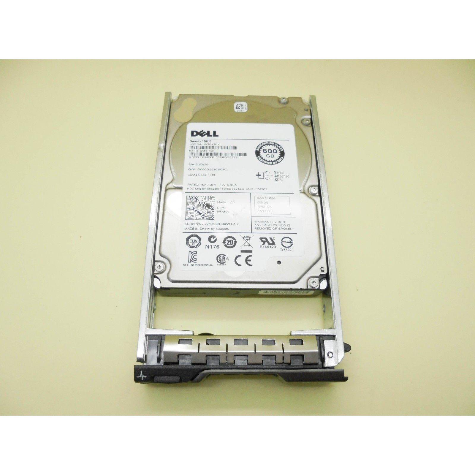 DELL R72NV 0R72NV 600GB 10K 6G SFF SAS ENT HDD ST9600205SS - AloinfoUSA