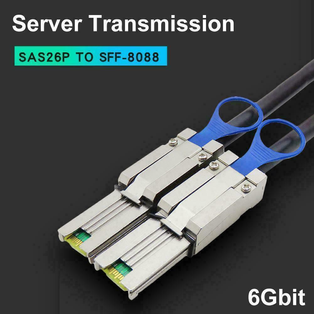 External Multila Mini SAS SFF-8088 to SFF-8088 Cable Mini SAS 26P 3FT 1M 713243025142 - AloinfoUSA