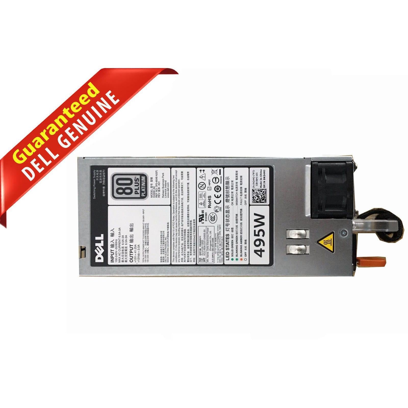 Fuente Dell 495W 80 Plus Platinum Power Supply T320 T420 T620 R620 D495E-S0 N24MJ 614486674527 - AloinfoUSA