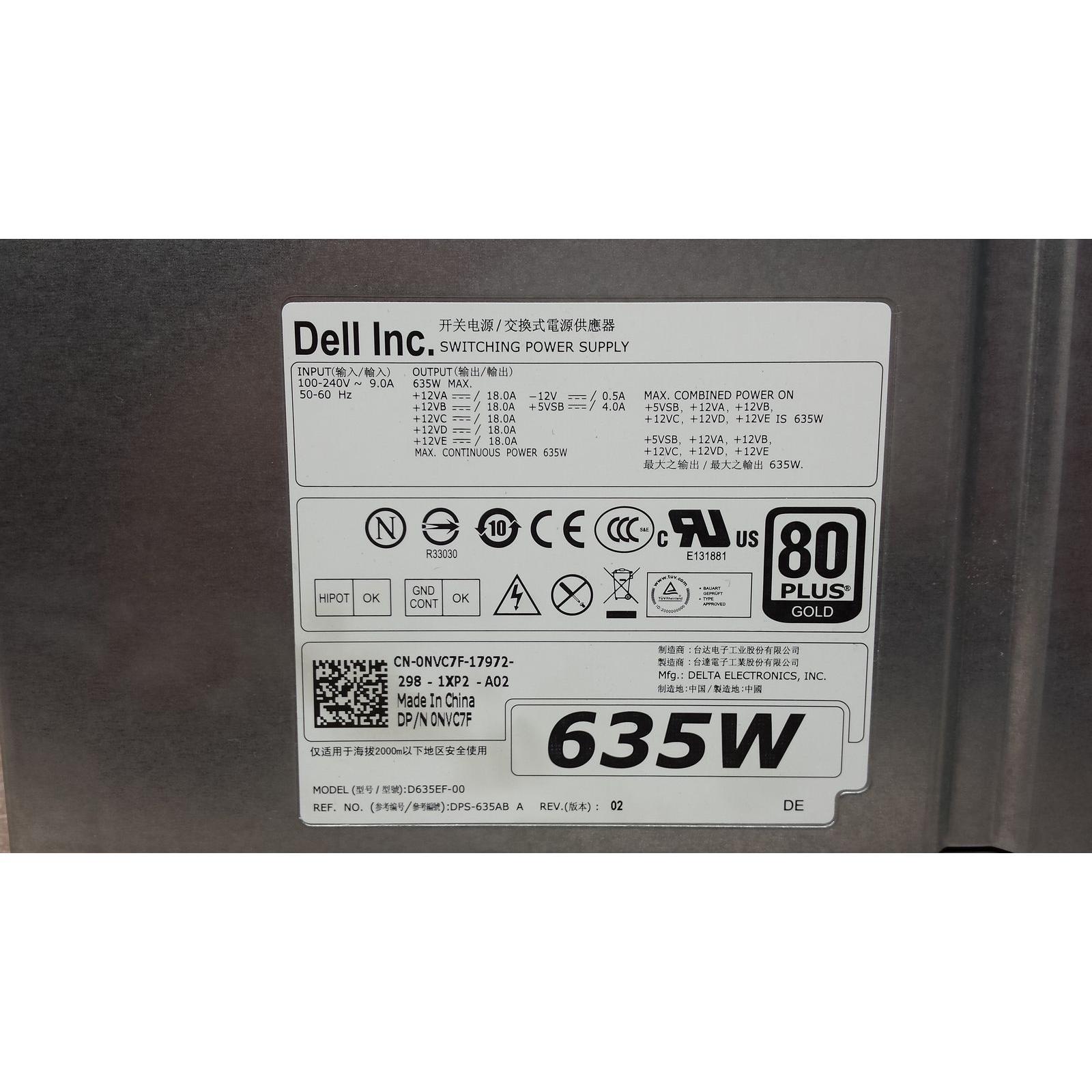 Fuente Dell NVC7F Precision T3600 635W Hot-Plug Workstation Power Supply Delta D635EF-00 DPS-635AB 744430817165 - AloinfoUSA