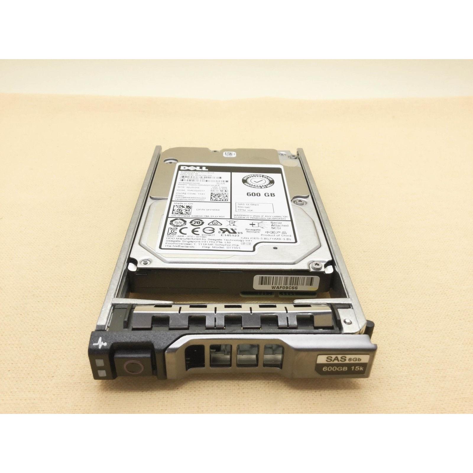 FPW68 0FPW68 DELL 600GB 15K SAS 2.5" 12Gb/s HDD W/TRAY ST600MP0036 - AloinfoUSA