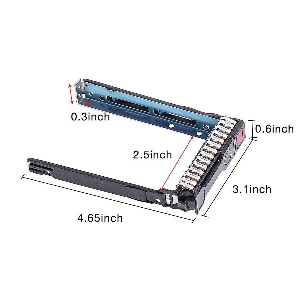 Cajon 2.5" SFF SAS SATA SSD Hard Drive Carrier Tray Caddy 651687-001 651699-001 for HP Proliant ML350 DL360p DL380P DL160 Gen8 G8 Gen9 G9 with 4 Mounting Screws and Screw Driver - AloinfoUSA