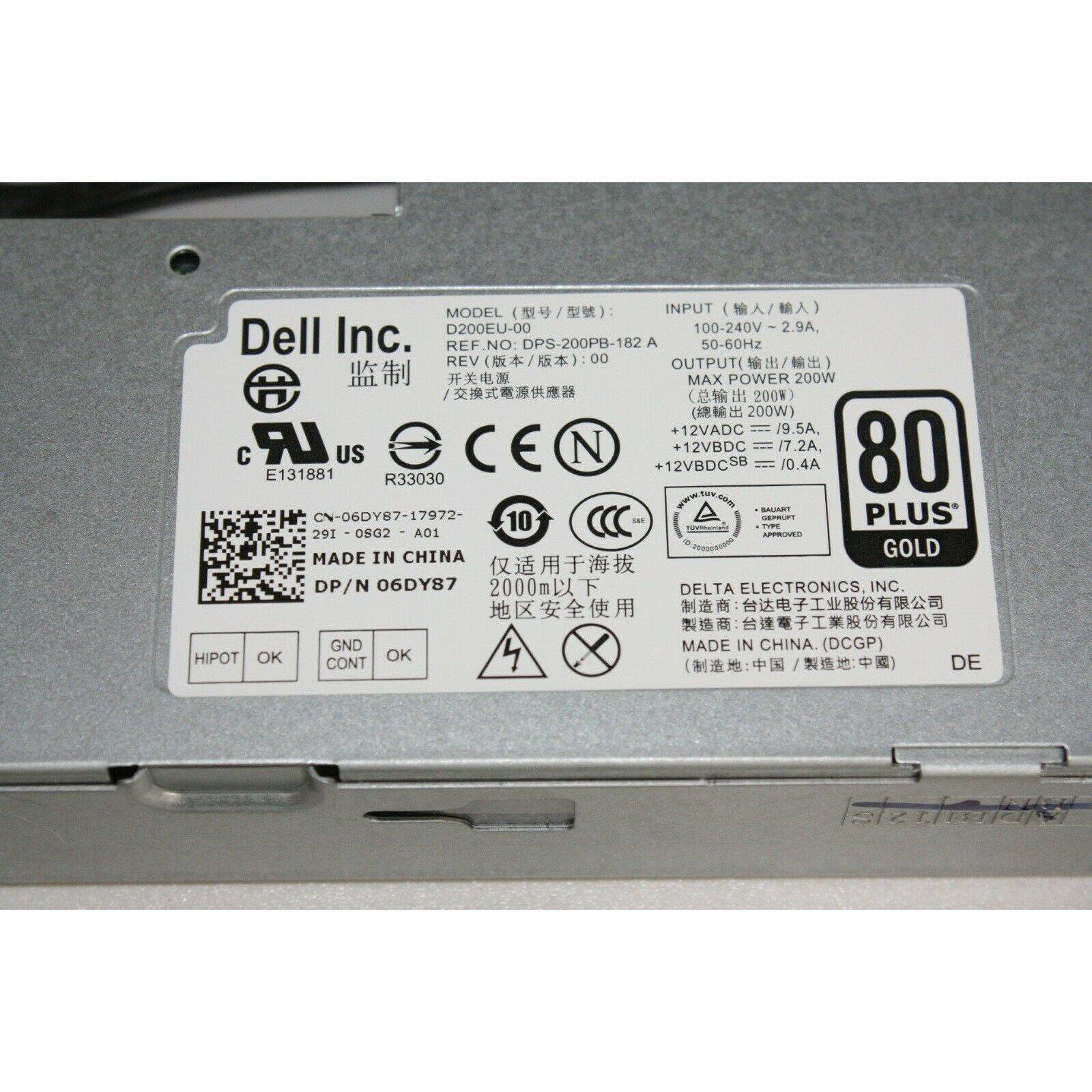 Genuine 200W Power Supply For Optiplex 9010 All-in-One PC D200EU-00 6DY87 dps-200pb-182 a 06dy87 Fonte - AloinfoUSA