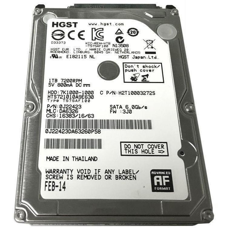 HGST 1TB 32MB Cache 7200RPM SATA III (6.0Gb/s) 2.5" PS3 & PS4 Hard Drive 0J22423 692754042162 - AloinfoUSA