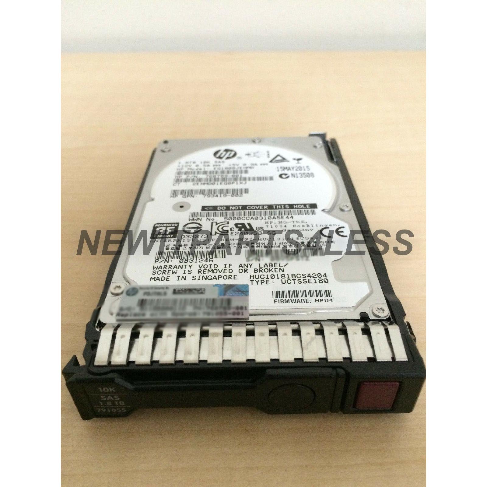HP 1.8TB 12G SAS 10K 2.5IN SC 512E 791034-B21 791055-001 768789-001 - AloinfoUSA