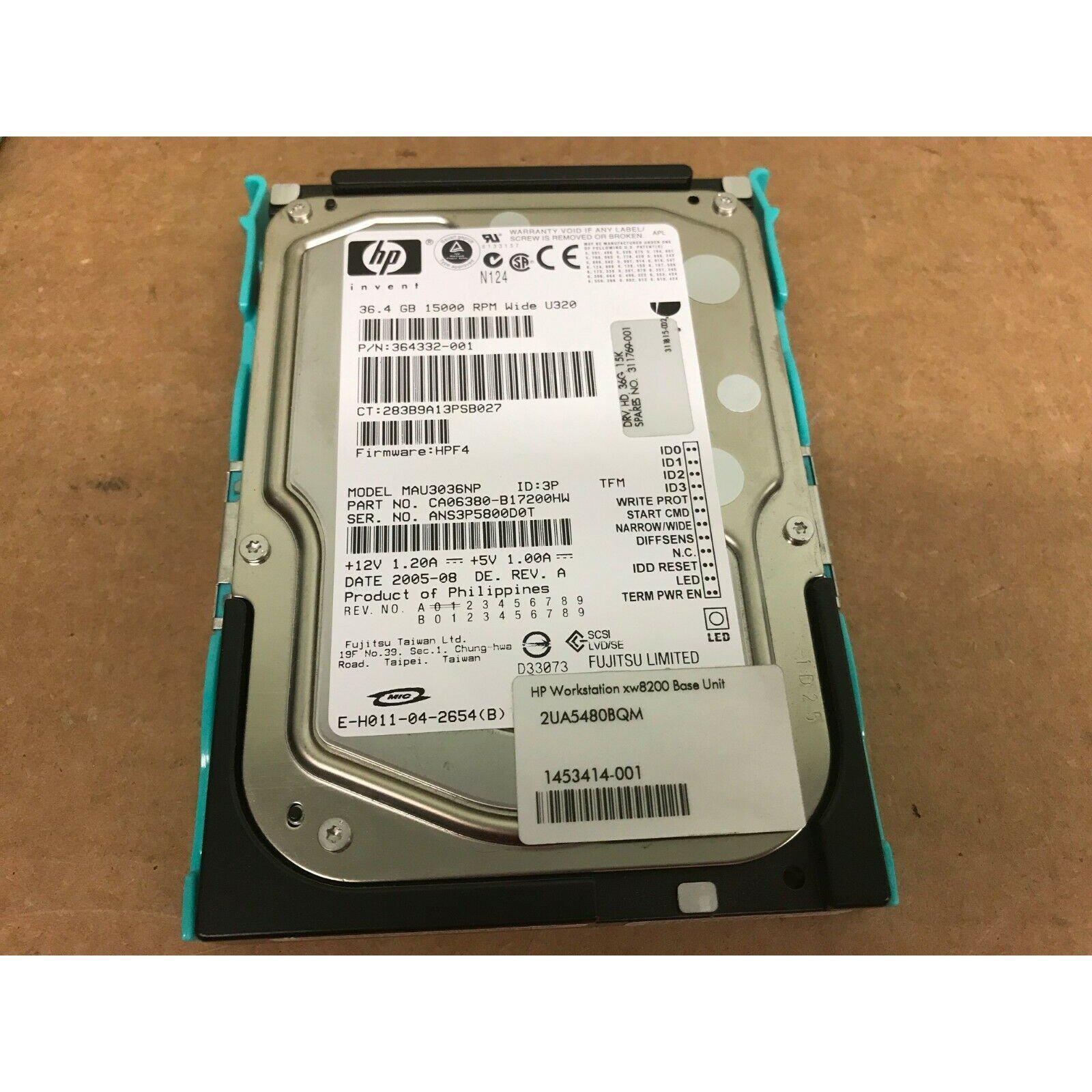 HP 36.4GB 5000RPM wide U320 SCSI 68 PIN HDD MAU3036NP, 364332-001, 311769-001 - AloinfoUSA