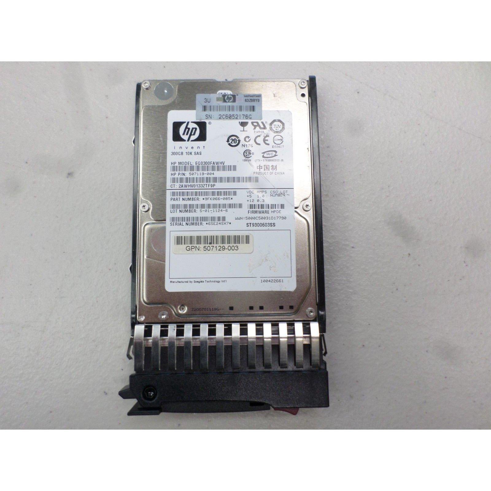 HP 507119-004 EGO300FAWHV 300GB 10K 2.5IN 6G SAS HDD, 507284-001 G6/G7 - AloinfoUSA