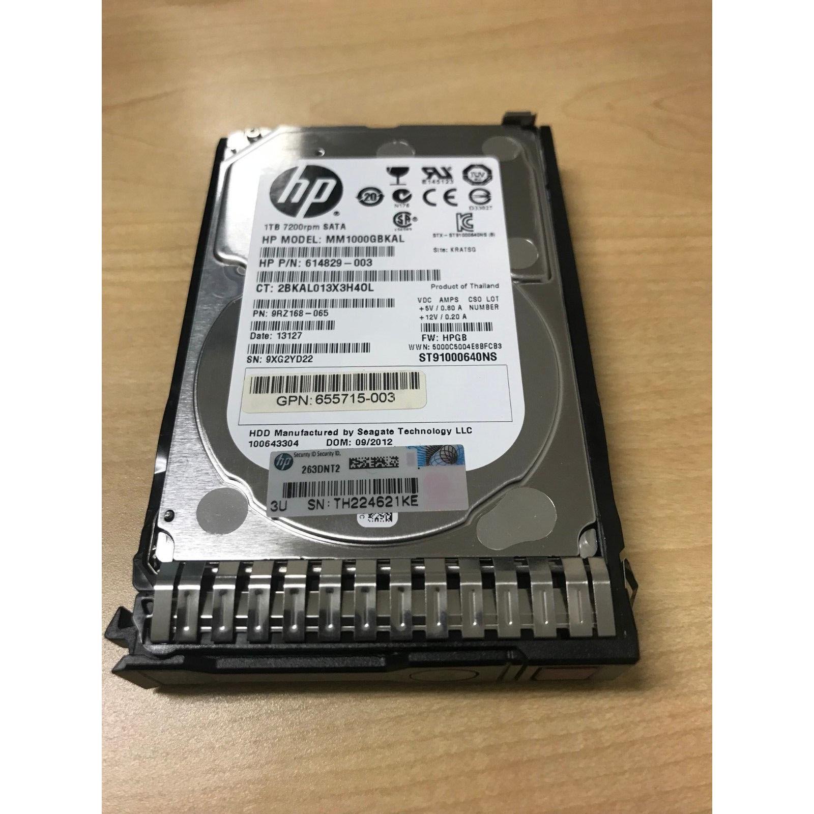 HP 655710-B21 656108-001 614829-003 1TB 2.5" SATA HDD, MM1000GBKAL ST91000640NS - AloinfoUSA