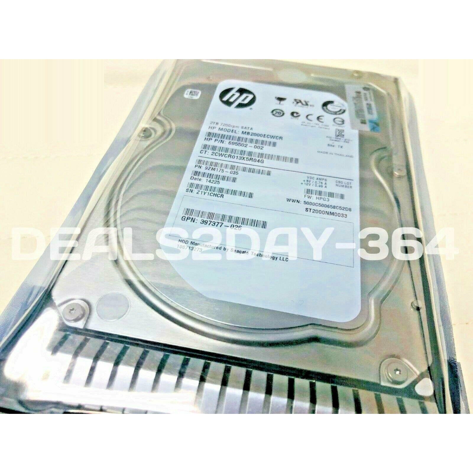 HP 658079-B21 658102-001 2TB 6G 7.2K SATA LFF 3.5 PROLIANT G8/9 HDD - AloinfoUSA