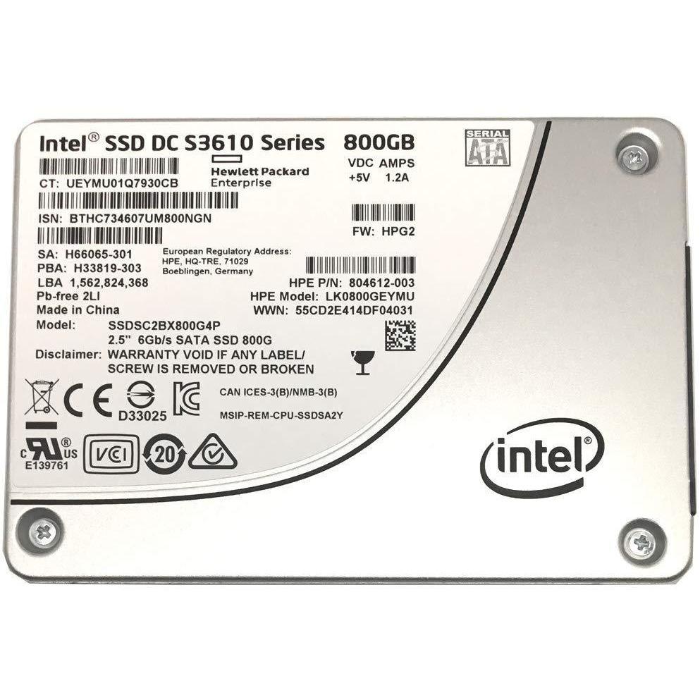 HP 804612-003 Intel DC S3610 Series 800GB 2.5-inch 7mm SATA III MLC (6.0Gb/s) Internal Solid State Drive (SSD) SSDSC2BX800G4P - AloinfoUSA
