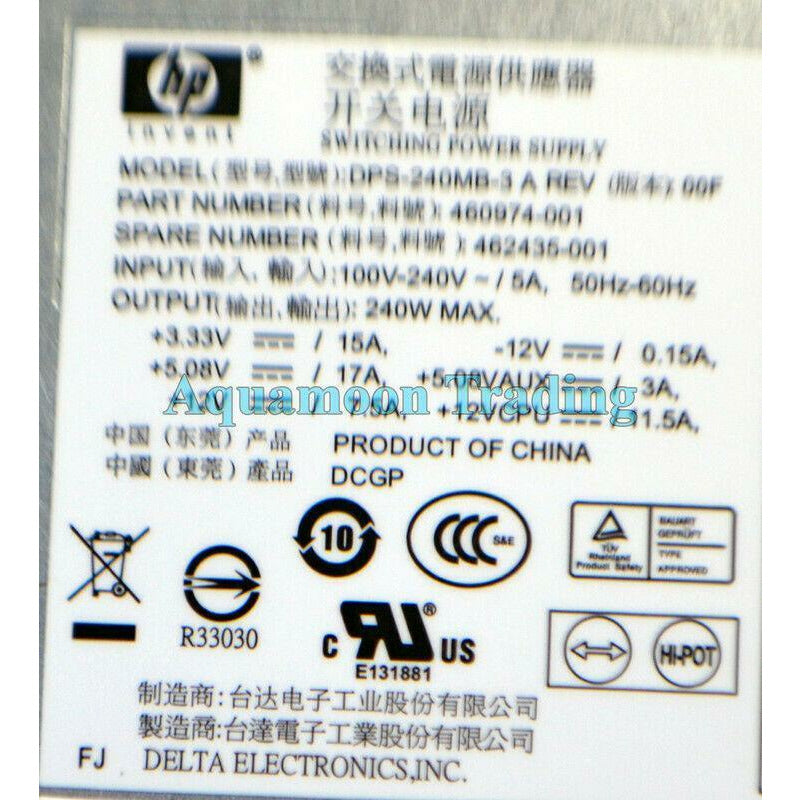 HP DC5800 DC5850 SFF PSU DPS-240MB-A PC6019 455324-001 460974-001 462435-001 729161330046 - AloinfoUSA