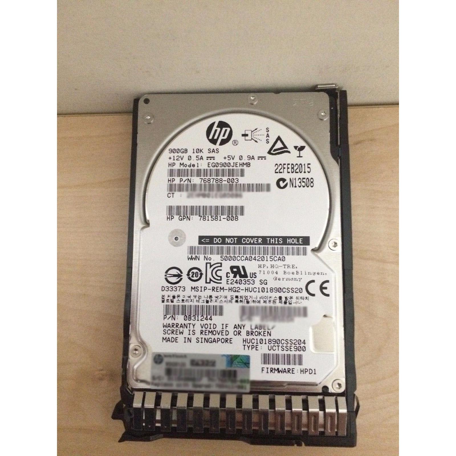 HPE 785069-B21 | 785411-001 900GB 12G SAS 10K RPM SFF 2.5-INCH SC ENTERPRISE HD 4514953788589 - AloinfoUSA