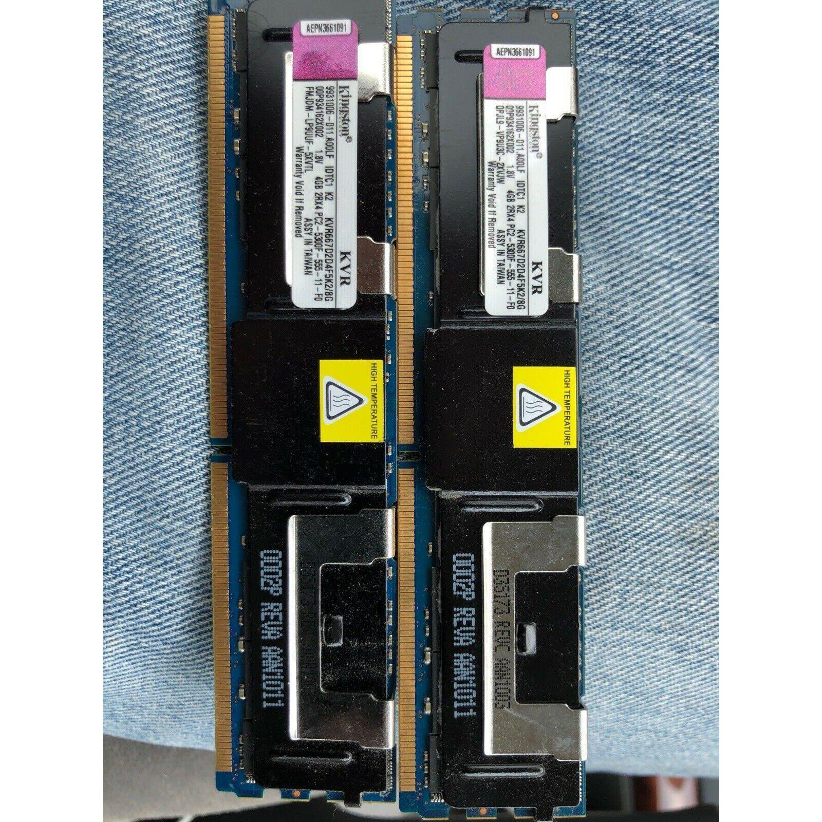 Kingston KVR667D2D4F5K2/8G 8GB Kit (4GBx2) PC2-5300 667MHZ CL5 740617106763 - AloinfoUSA