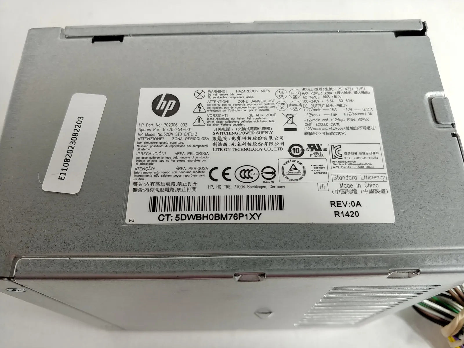 HP 702306-002 ProDesk 600 G1 320W 6 Pin Desktop Power Supply - aloinfousa.com