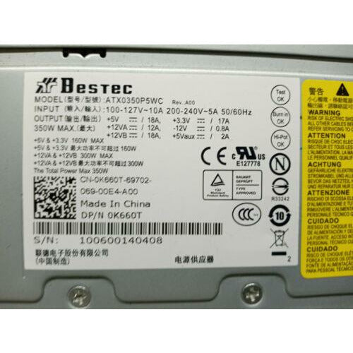 Fonte Dell Precision T1500 ATX0350P5WC Power Supply 0K660T 350 Watt Power Supply - MFerraz Tecnologia