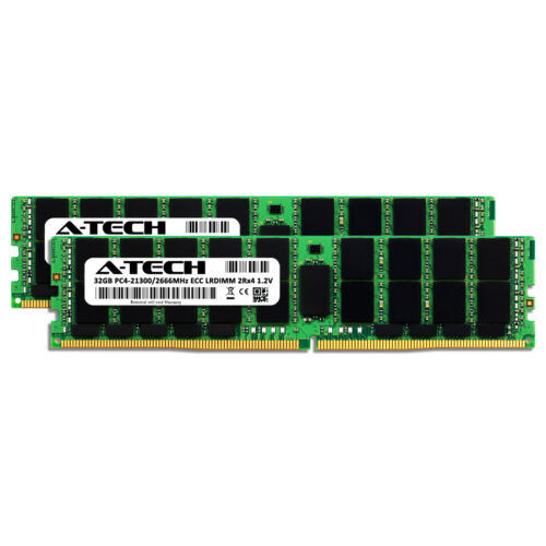 Memoria 64GB 2X 32GB DDR4 2666 PC4-21300 ECC LRDIMM for Dell PowerEdge R6415 Memory RAM - MFerraz Tecnologia