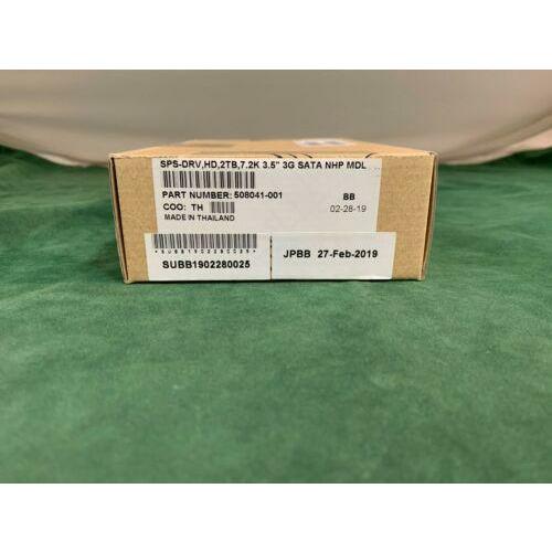 HD HP 508041-001 (507774-B21) - SPS-DRV,HD,2TB,7.2K 3.5" 3G SATA NHP MDL - MFerraz Tecnologia
