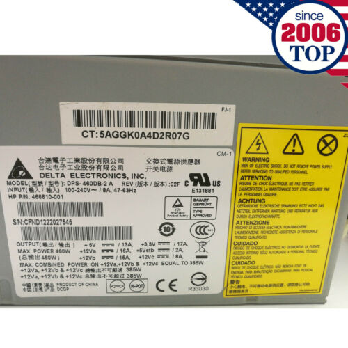 Fonte Power Supply Compatible w/ HP ML150 G6 ML330 G6 466610-001 DPS-460DB-2 - MFerraz Tecnologia