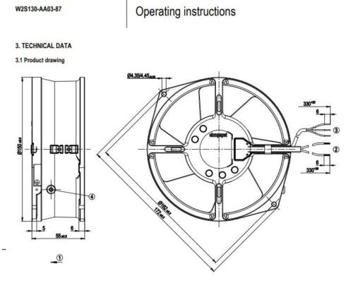Ebmpapst W2S130-AA03-87 Axial Fan AC 230V 39W 3250RPM 130mm UPS Cooling Fan - aloinfousa.com