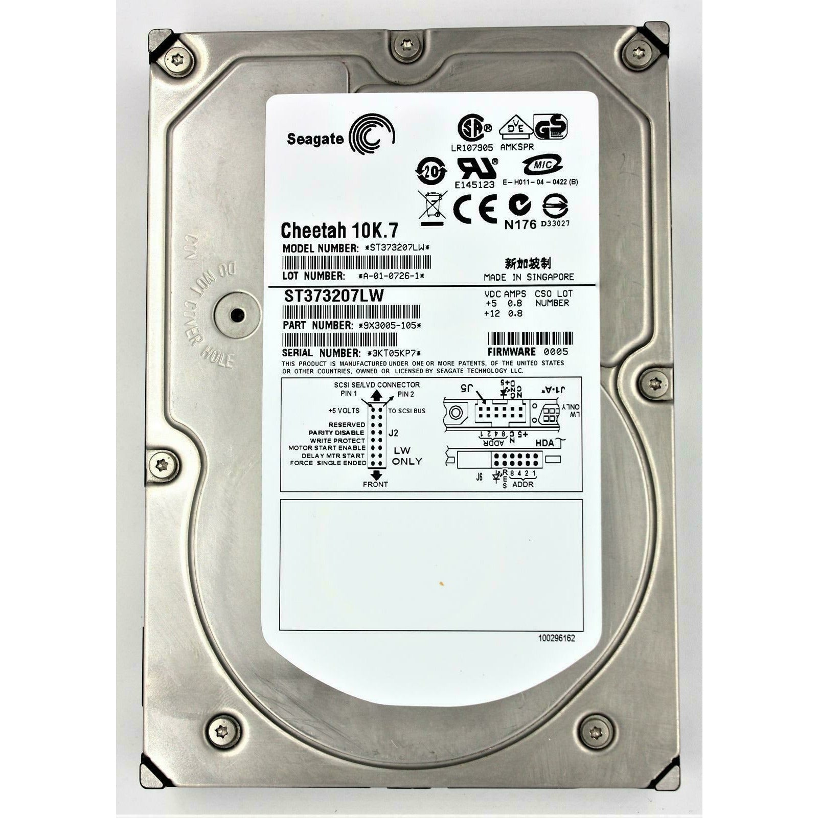 SEAGATE CHEETAH - ST373207LW 73.4GB 10000 RPM ULTRA320 68PIN SCSI - AloinfoUSA