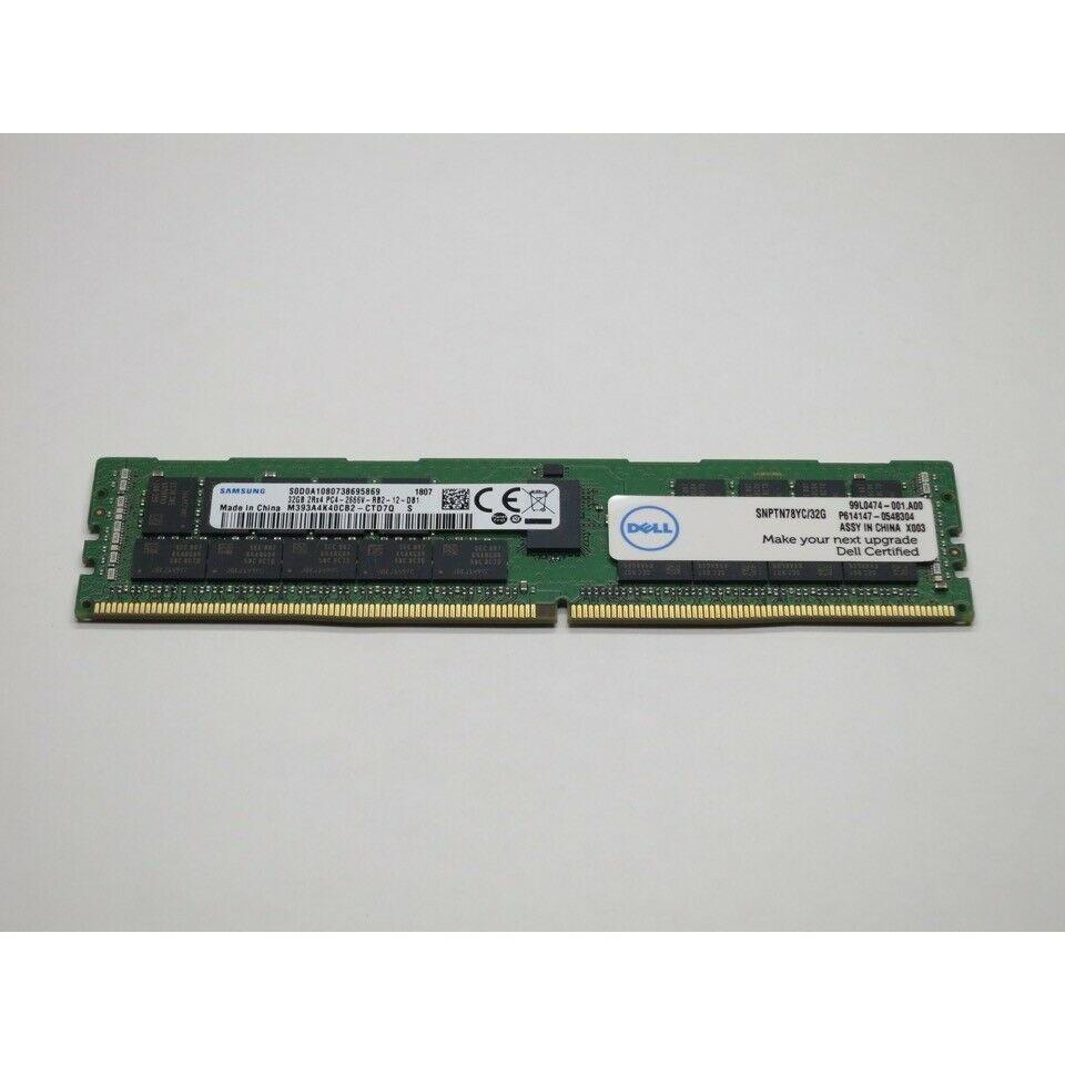 SNPTN78YC/32G DELL 32GB DDR4 2666V RDIMM 2Rx4 CL19 PC4-21300 1.2V 288-PIN SDRAM 743183499321 - AloinfoUSA