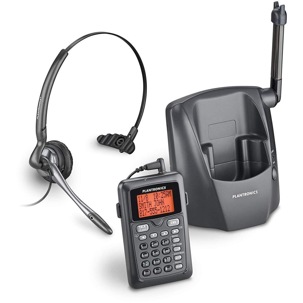 Telefone Plantronics 80057-11 CT14 Cordless Headset Phone, Black - AloinfoUSA