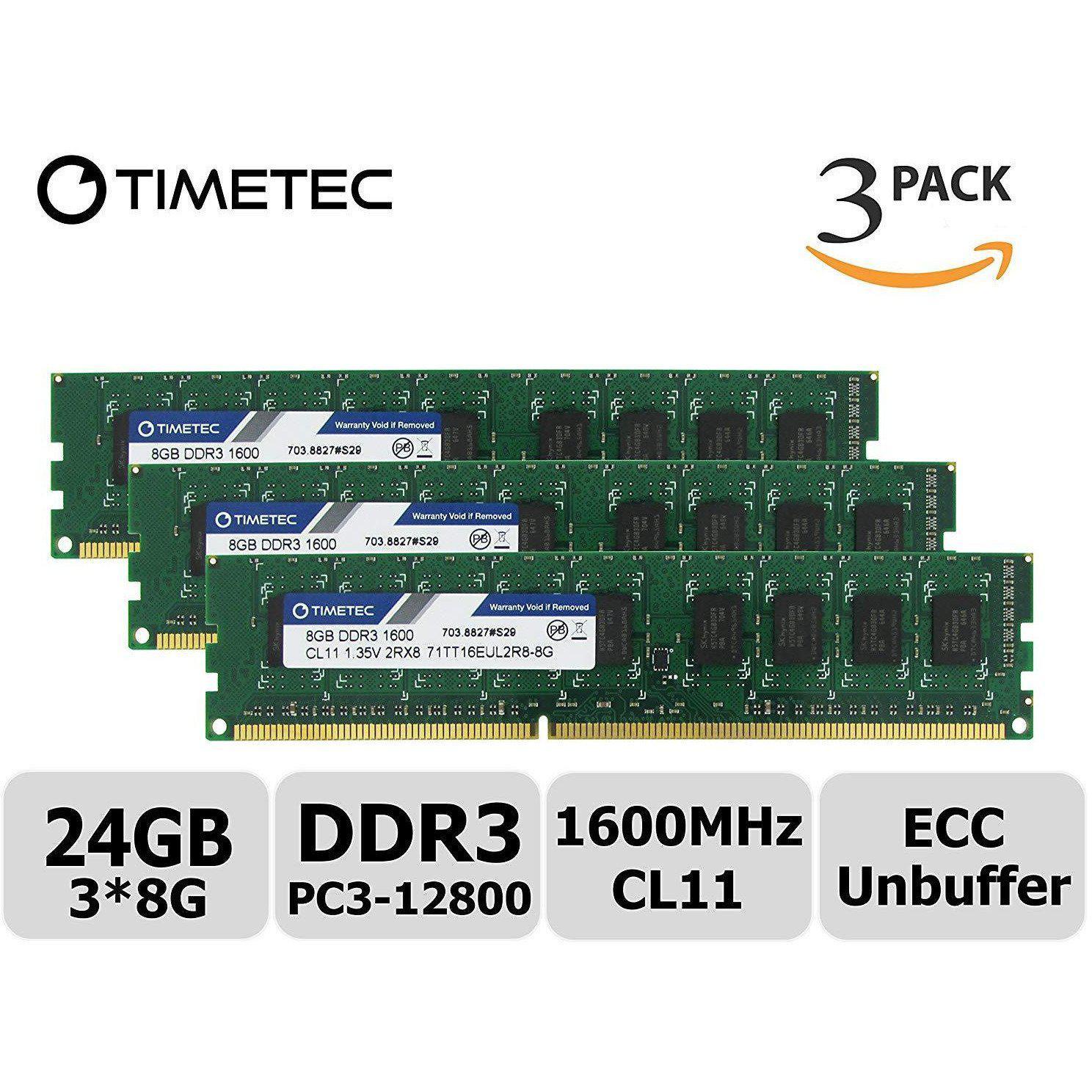 Timetec Hynix IC 8GB DDR3L 1600MHz PC3-12800 Unbuffered ECC 1.35V CL11 2Rx8 Dual Rank 240 Pin UDIMM Server Memory Ram Module Upgrade (8GB) - AloinfoUSA