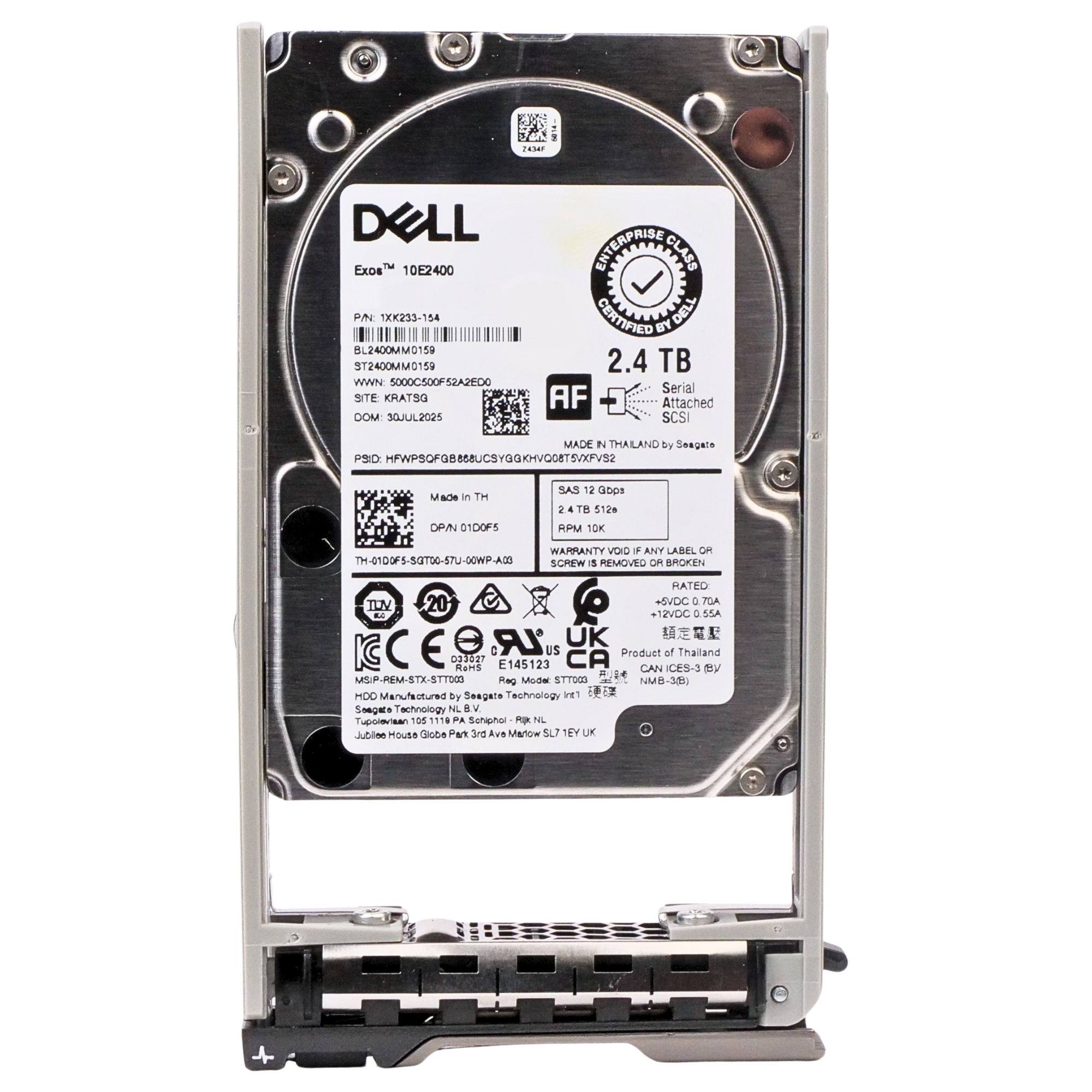 Dell G13 T8J7R 2.4TB 10K RPM SAS 12Gb/s 512e 256MB 2.5in HDD