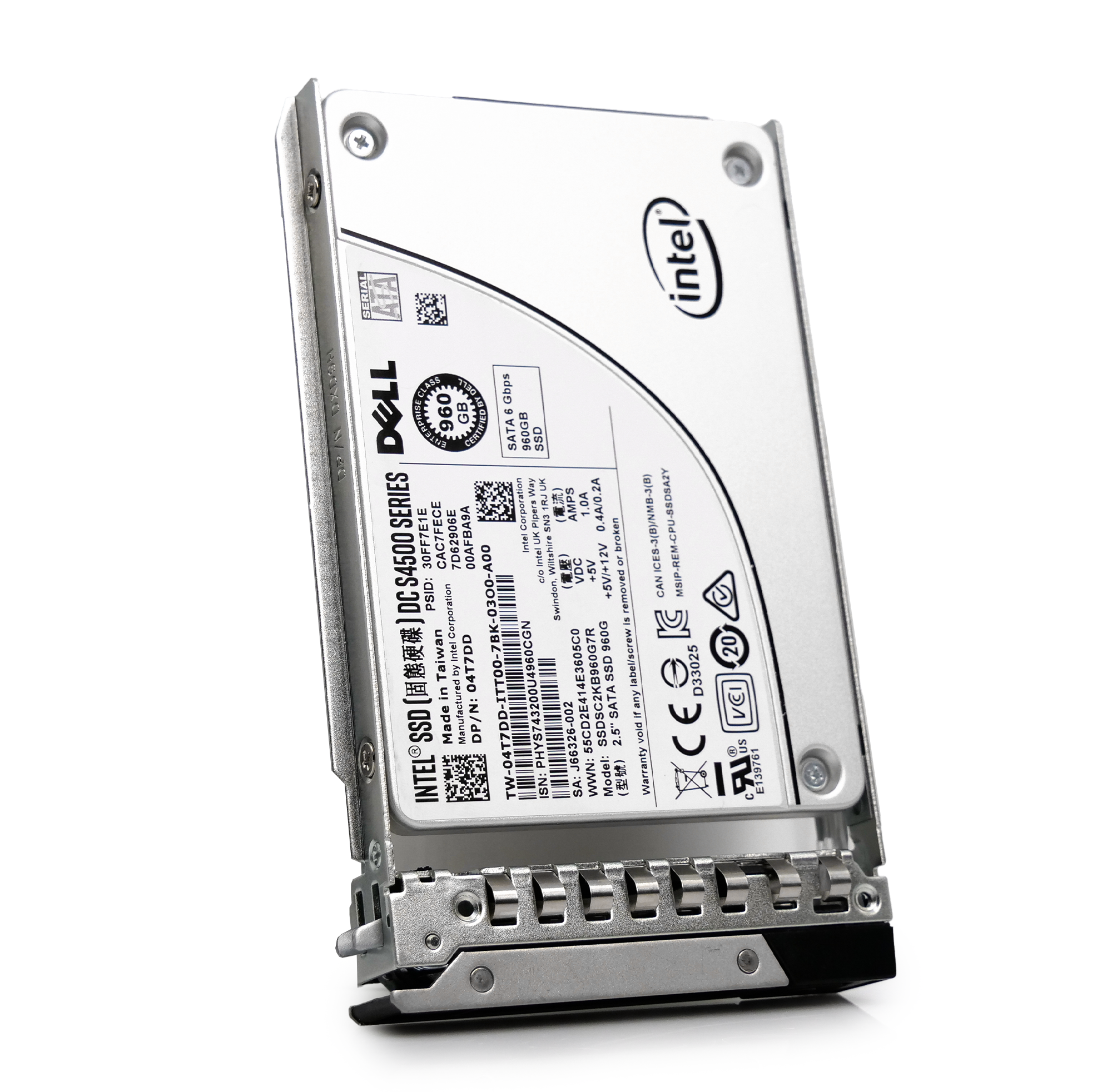 Dell G14 SSDSC2KB960G7R 04T7DD 960GB 1 DWPD SATA 6Gb/s 3D TLC 2.5in Refurbished SSD
