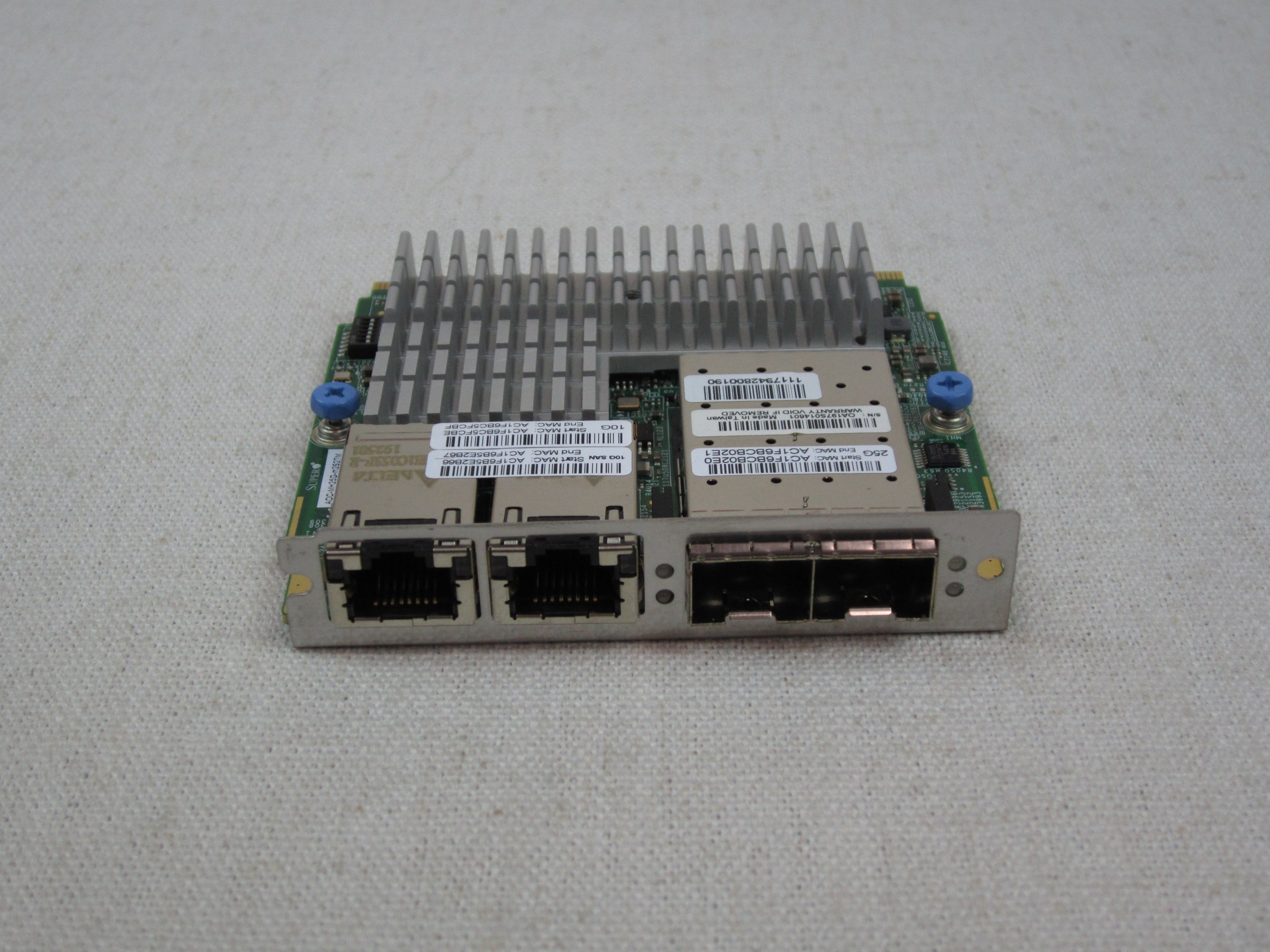Supermicro AOC-MH25G-M2S2TM Mellanox Connectx-4 2x 10GBASE-T, 2x 25G SFP28 LOM