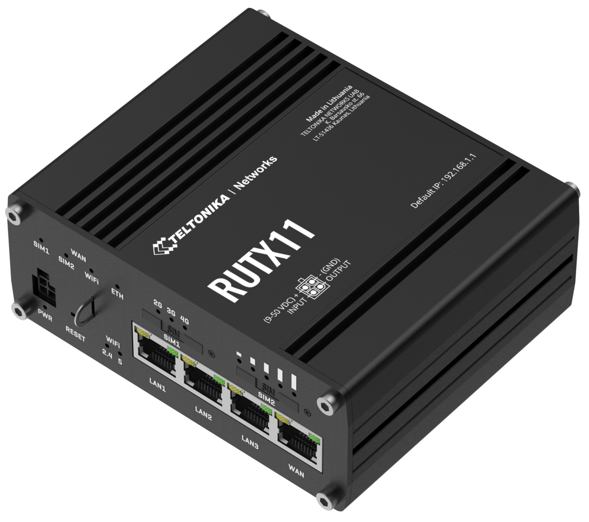 Teltonika RUTX11 DUAL SIM 4G/LTE WI-FI/BT Industrial Cellular Router (RUTX11100400